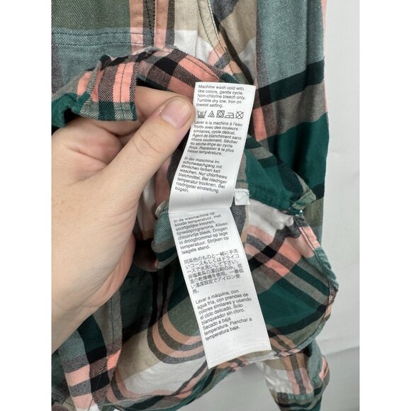 J. Crew Classic Fit Boy Button Front Shirt Women 12 Green Long Sleeve Western - Picture 6 of 8